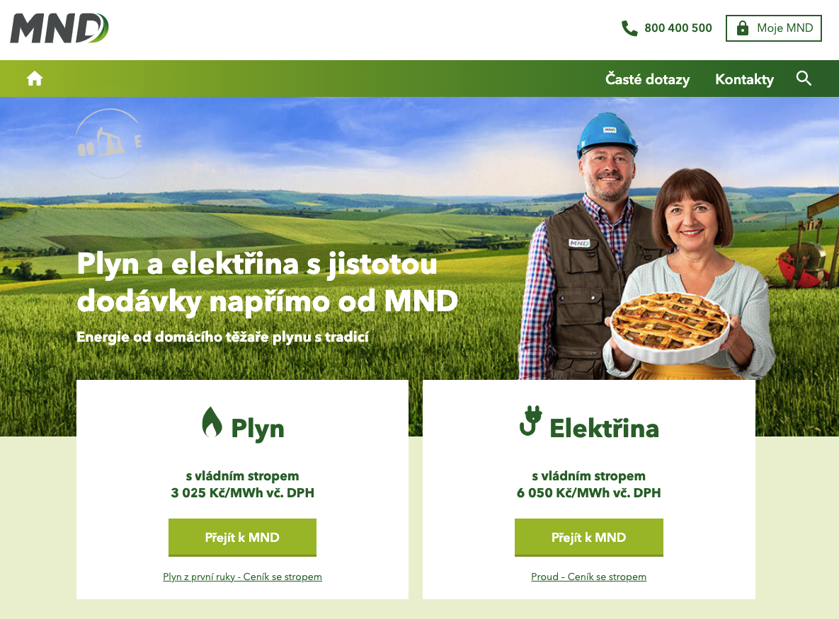 Kde bere MND plyn?